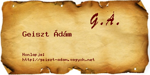 Geiszt Ádám névjegykártya